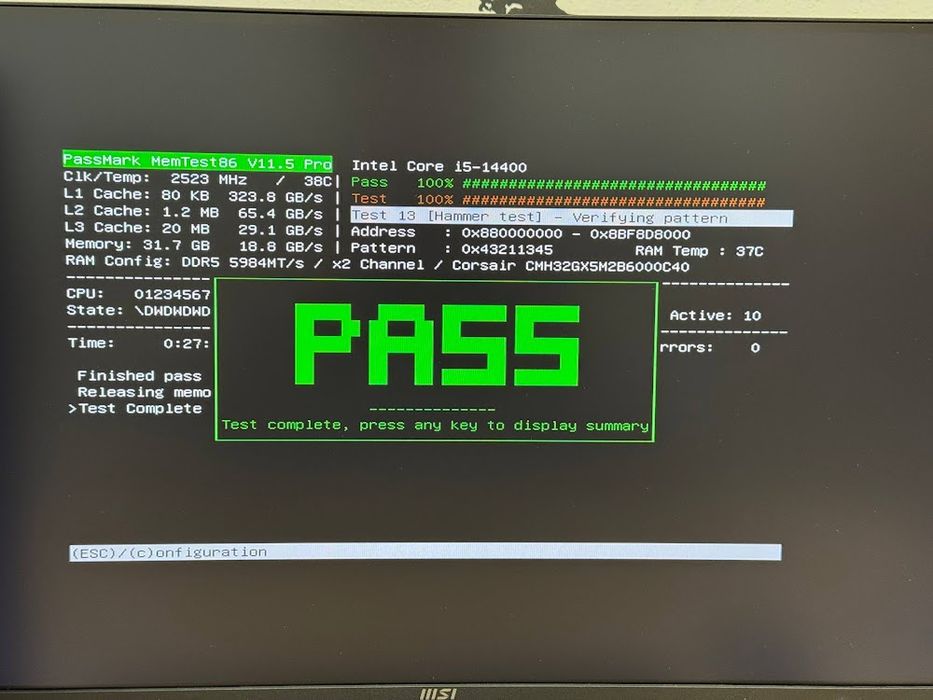 Оперативна памʼять CORSAIR Vengeance RGB DDR5 DIMM 2x16GB 6000MHz CL30