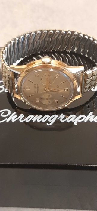 złoty 18k zegarek - chronograf - piękny stan