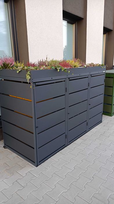 Zabudowa Obudowa Kosza na Śmieci Wiata Śmietnikowa z Kwietnikiem