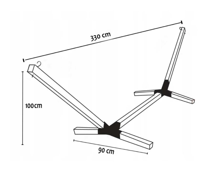 Zestaw Stelaż + Hamak 2os Boho komplet przenośny Comfort Zone 200 KG