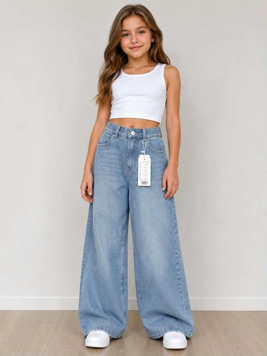 Spodnie szerokie jeans dla dziewczynki 158/164 ( wypada 146/152)