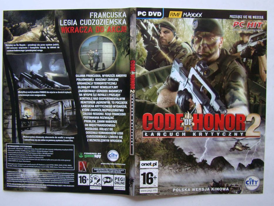 Code of Honor 2: Łańcuch Krytyczny. PC DVD