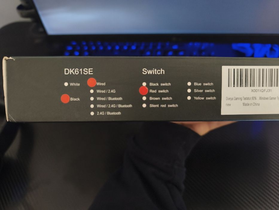 DIERYA DK61SE 60% Mecânico Red – 1 Ano, Como Novo + Caixa