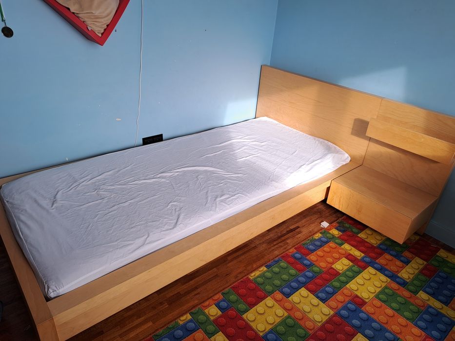 Łóżko ikea 90x200 stolik nocny z szufladą