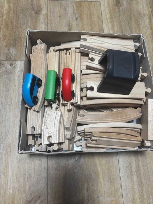 Дерев'яна залізниця IKEA LILLABO (20 шт) + додаткови набір рейок (50 шт)
