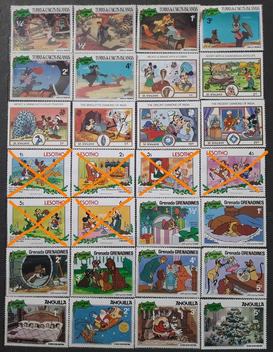 Поштові марки блоки Disney Дісней мультики негашені негашеные марки