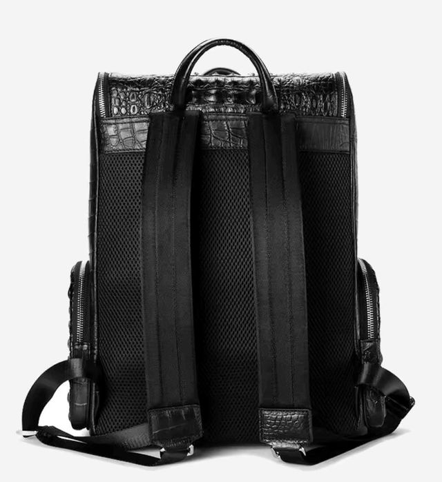 Nova mochila clássica de couro de crocodilo