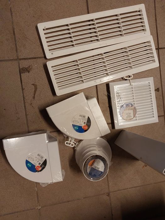 Elementy systemu wentylacji kratki kolana i inne