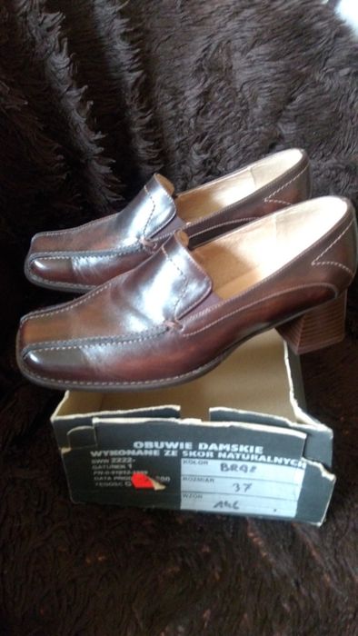 Buty damskie skórzane skóra naturalna nowe