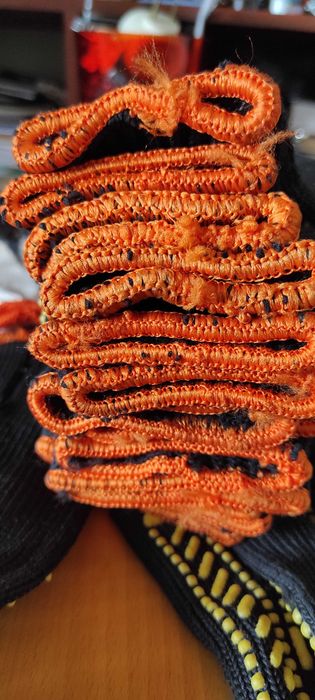 Перчатки ХБ с ПВХ рисунком, черные, белые