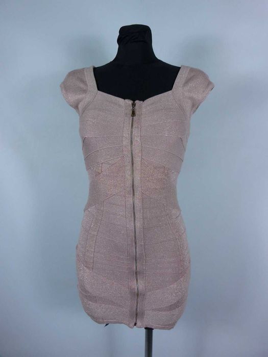 FOREVER21 sukienka zip róż złoto / S