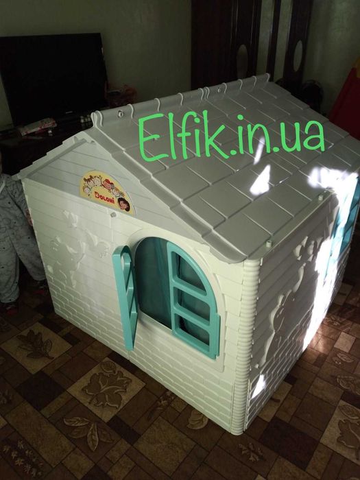 Детский домик пластиковый со шторками