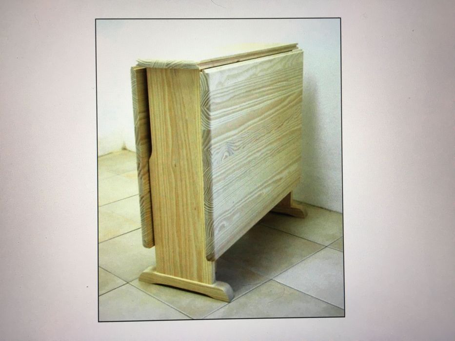 Mesa nova dobrável madeira pinho maciço 140x80 aberta