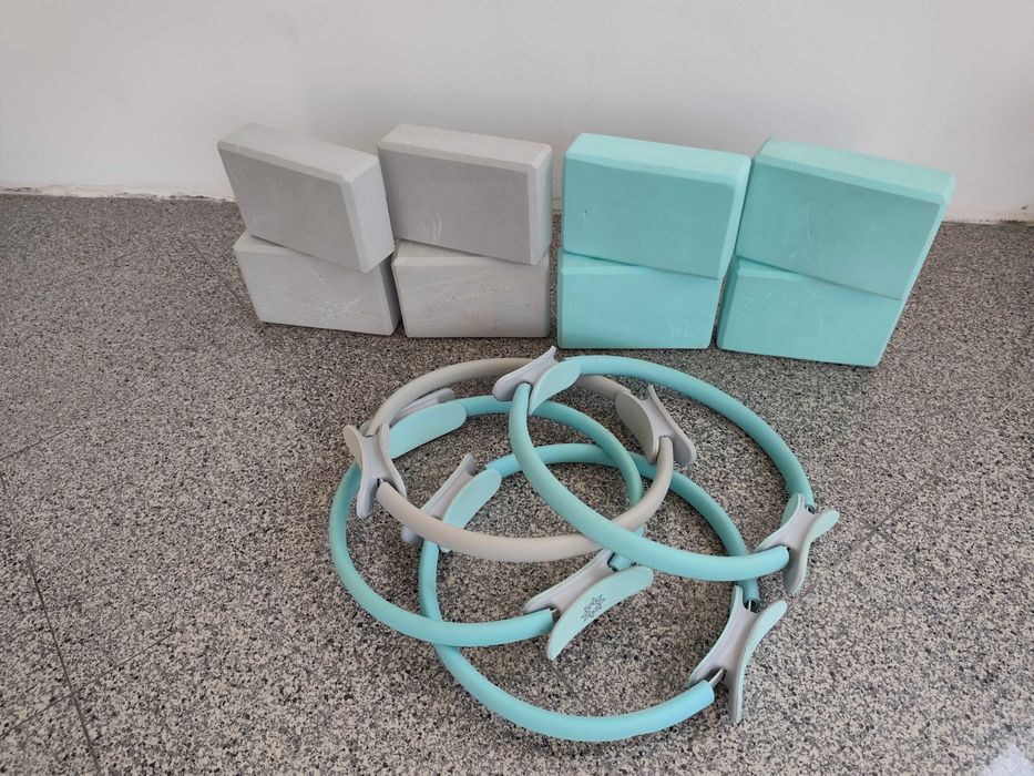 4aneis e 8 blocos de pilates/ioga