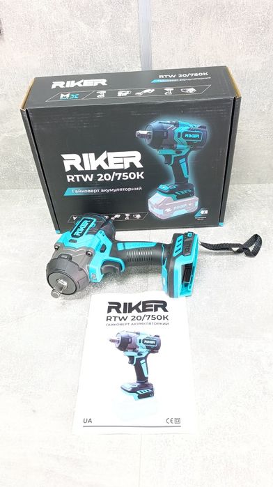 Гайковерт акумуляторний RIKER RTW 20/750K, 20В, 750Нм, 1/2" квадрат,