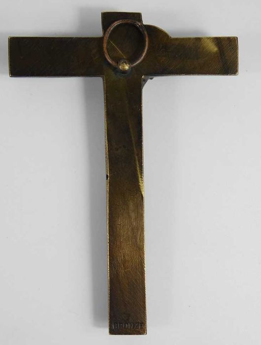 UNIKAT KRZYŻ krzyżyk krucyfiks 10,6 cm JEZUS bronze