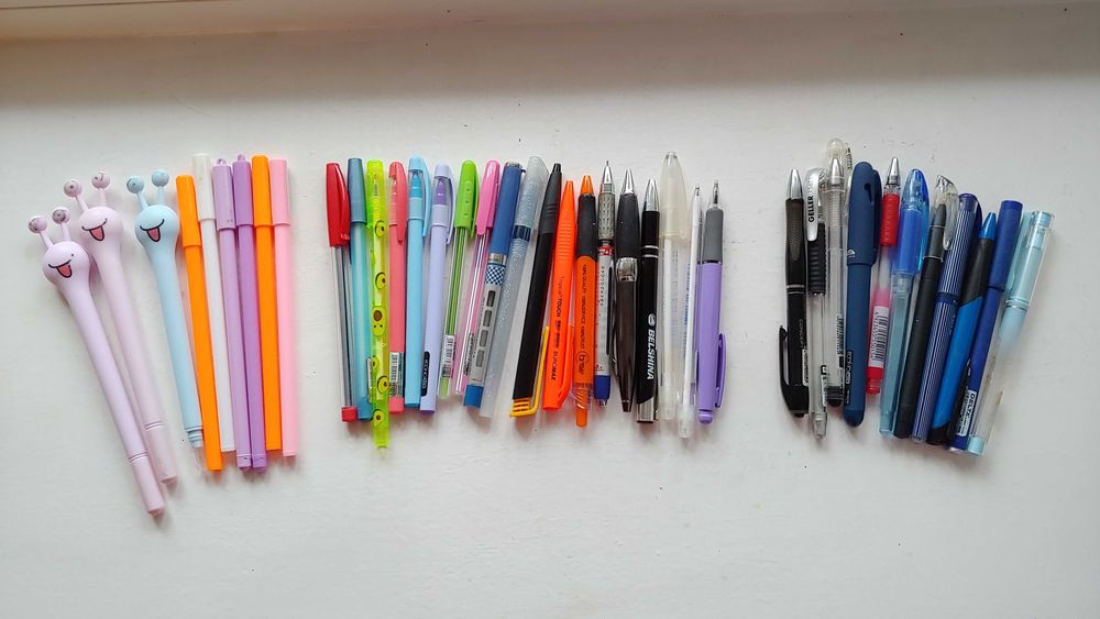 Канцтовары, ручки, шариковые ручки, разные ручки
