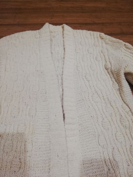 NOWY-100% WELNA-OWCZA- naturalna- sweter-kardigan