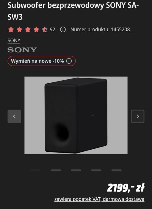 Soundbar sony subwoofer  sony a3000 sw3