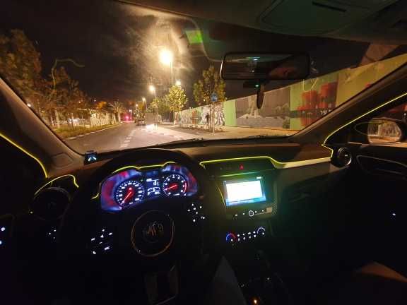 Гибкий неоновый шнур в салон авто 5м в USB Прикуриватель Холодный неон