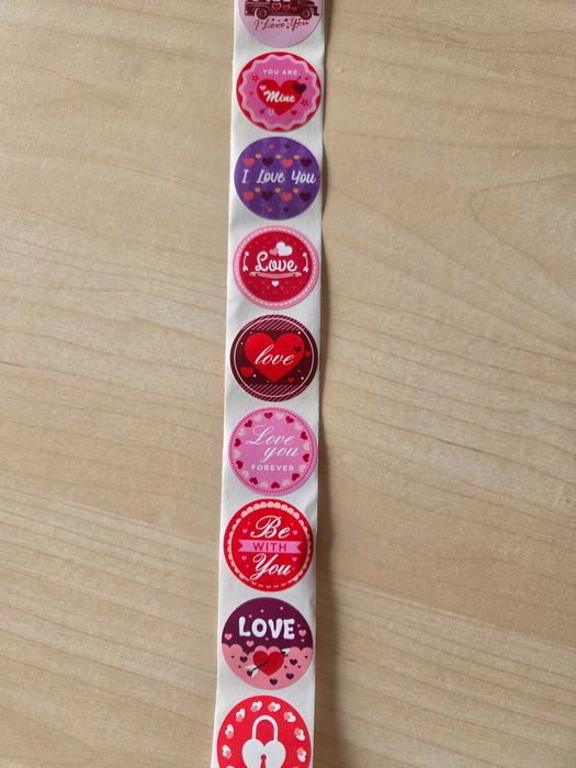 Fita de Autocolantes Valentine’s Day 100x – NOVO