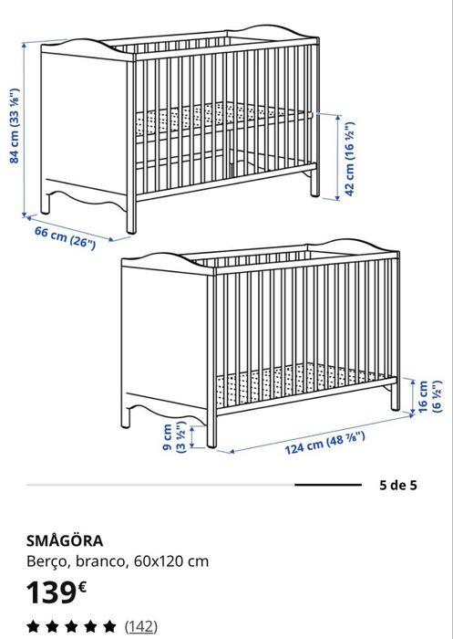Berço IKEA em otimo estado + colchão