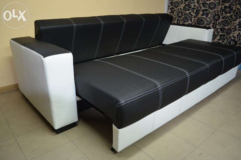 Sofa, kanapa rozkładana SENATOR w prawdziwej, skórze. Producent !!!