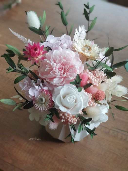 Стабилизированные цветы, сухоцвіти,свадебный букет