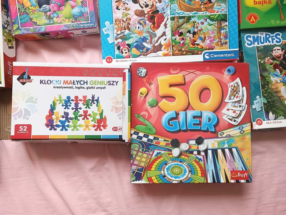 Zestaw puzzli, gier,, polecam, używane, ładne