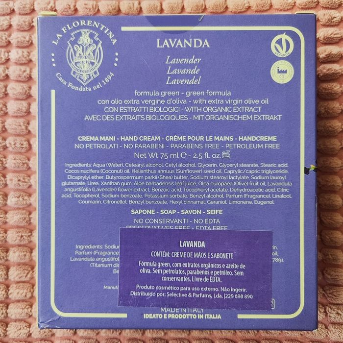 Coffret La Florentina - Sabão luxuoso e Creme Hidratante Mãos - NOVO