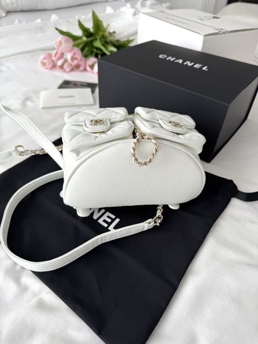 Рюкзак Chanel Backpack Texture чорний, молочний