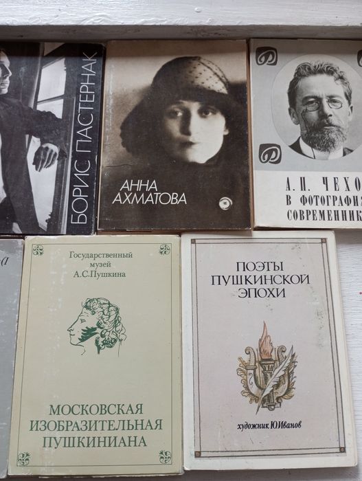 Писатели в открытках Наборы.Чехов, Ахматова, Толстой, Пастернак.