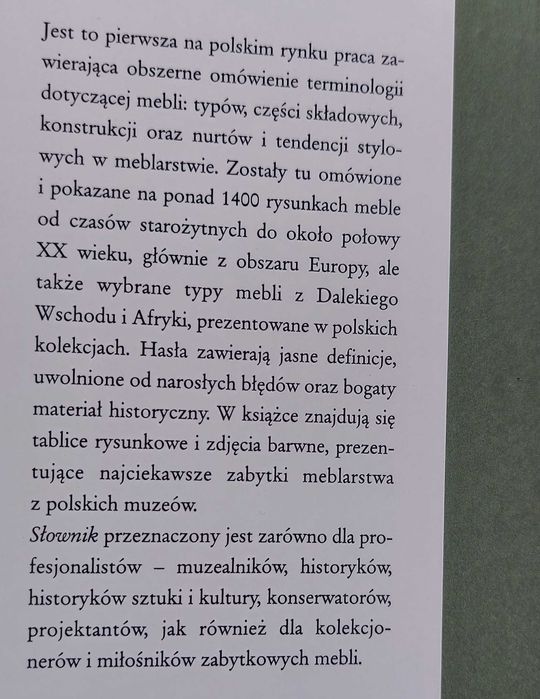 Słownik terminologiczny mebli, Izydor Grzeluk, unikat