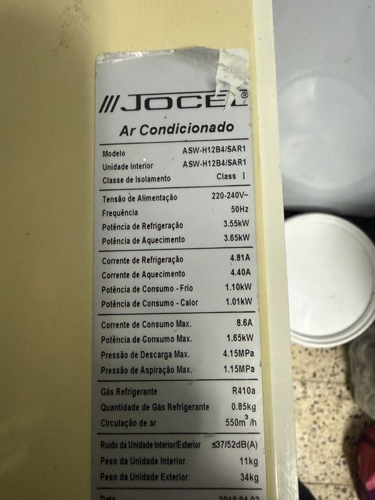 Ar condicionado Jocel de 12000 btu para peças ASW-H12B4