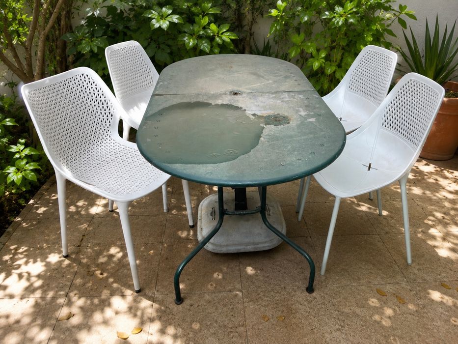 Mesa de exterior vintage em ferro