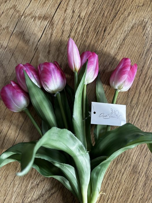 Tulipany silikonowe gumowane jak zywe bukiet sztuczne