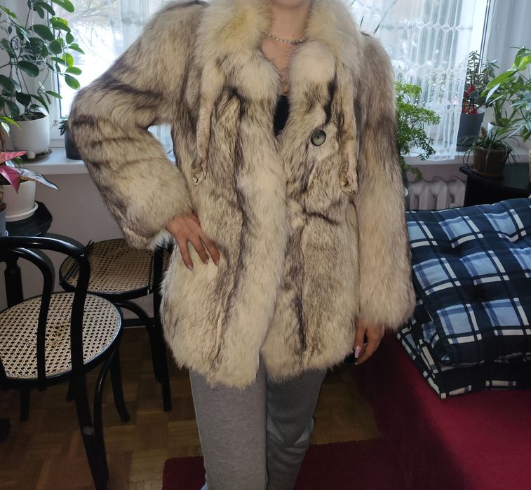 Futro z lisa damskie luksusowe premium ciepłe zimowe płaszcz kurtka