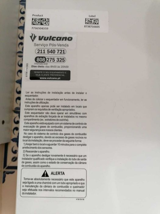 Esquentador Vulcano WRD-10-4 KB 2 Click gás natural