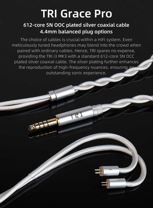 ‼️ TRI i3 MK3 (jack 4.4) - трибридные IEM's наушники (1PLA+1BA+1DD)