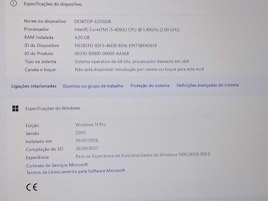 MacBook Air i5 de 2017 com Windows 11 vendo ou troco por algum pêlo mesmo valor perfericia um tablet