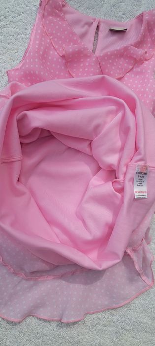 Sukienka dziewczęca 116 różowa letnia tiulowa na ramiączka elegancka