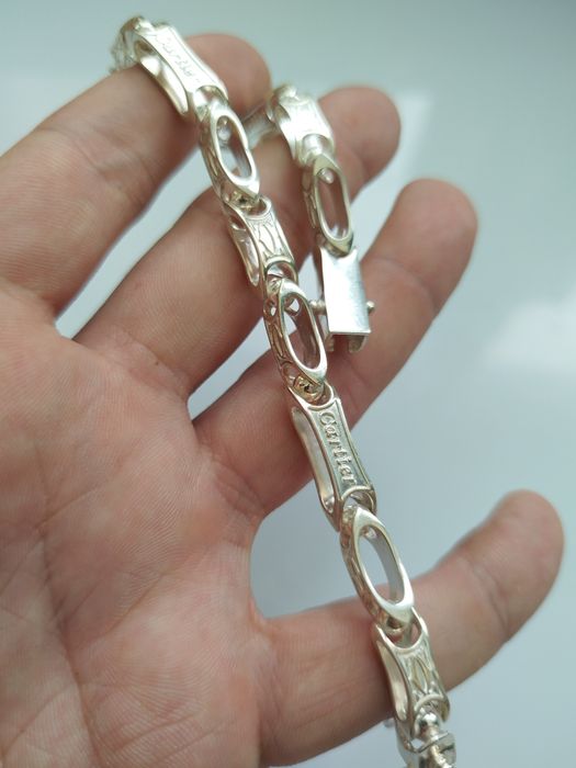 Срібний браслет 30г Cartier чоловічий мужской серебряный браслет 925°
