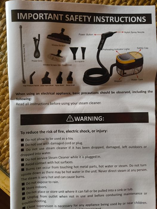 Máquina de limpeza a vapor