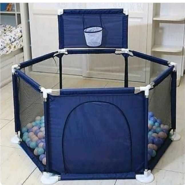 Манеж детский 126х109х65,5 см темно-синий. Дитячий манєж /сухий басейн
