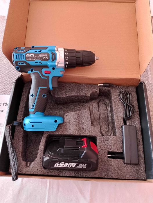 Wkrętarko Wiertarka Nowa 20V 2 biegi Firmy JAVN z Akumulatorem 20V 2Ah