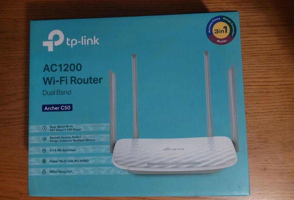 TP-Link Archer C50 AC1200 - router Wi-Fi
Dual Band jak nowy komplet