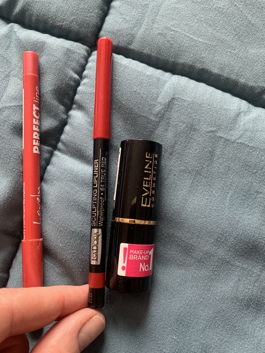 Eveline isadora pomadka red matt i kredka do ust waterproof  konturowka  isadora