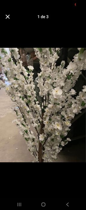 Flores de cerejeiras brancas de excelencia 190 cm artificiais