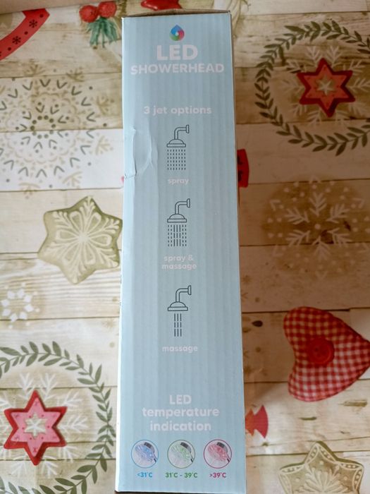 Nowa słuchawka prysznicowa LED 3tryby światła i 3 tryby wody