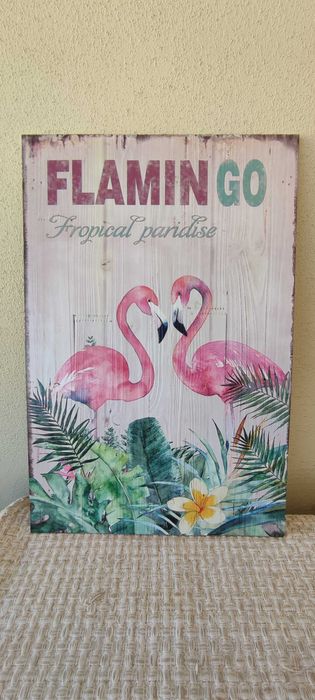 Quadro decorativo Flamingo Tropical 60x40 cm